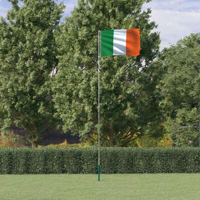 vidaXL Steag Irlanda și stâlp din aluminiu, 5,55 m