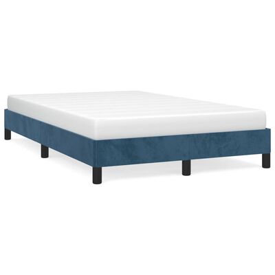 vidaXL Cadru de pat, albastru închis, 120x190 cm, material textil