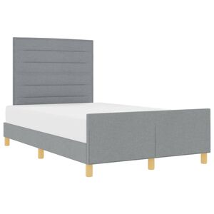 vidaXL Cadru de pat cu headboard Gri deschis 120 x 200 cm țesătură
