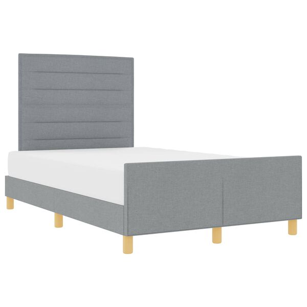 vidaXL Cadru de pat cu headboard Gri deschis 120 x 200 cm țesătură