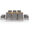 vidaXL Set mobilier de grădină, 11 piese, gri
