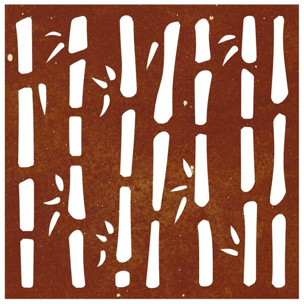 vidaXL Decor perete de grădină 55x55 cm design bambus oțel Corten