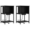 vidaXL Dulap de noapte 2 buc. Stejar Negru 38 x 31 x 61 cm