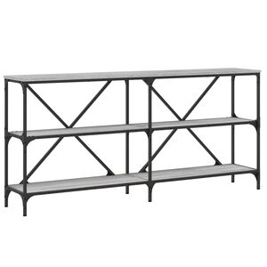vidaXL Masă consolă, gri sonoma, 160x30x75 cm, lemn prelucrat și fier
