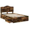 vidaXL Cadru de pat Stejar fumuriu 135 x 190 cm Lemn Ingineresc