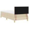 vidaXL Pat cu arcuri cu saltea cu headboard Crem 90 x 200 cm țesătură
