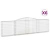 vidaXL Coșuri gabion arcuite 6 buc, 400x30x100/120 cm fier galvanizat