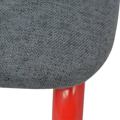 vidaXL Scaune de bucătărie, 6 buc., roșu și gri, material textil