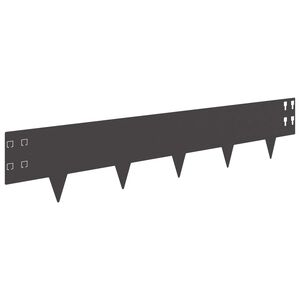 vidaXL Margine pentru gazon 50 pcs 100 x 20 cm Oțel Negru