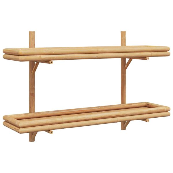vidaXL Raft de perete cu raft Pe perete Maro 100 x 26 x 60 cm Bambus