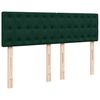 vidaXL Pat box spring cu saltea, verde &icirc;nchis, 140x190 cm, catifea