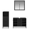 vidaXL Set de mobilier pentru baie 3 pcs Stejar Negru Lemn compozit