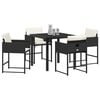 vidaXL Set de masă pentru grădină 5 pcs Gri deschis Rattan poli