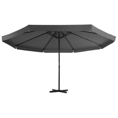 vidaXL Umbrelă de soare cu stâlp aluminiu, antracit, 500 cm