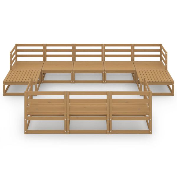 vidaXL Set mobilier de grădină, 10 piese, lemn masiv de pin