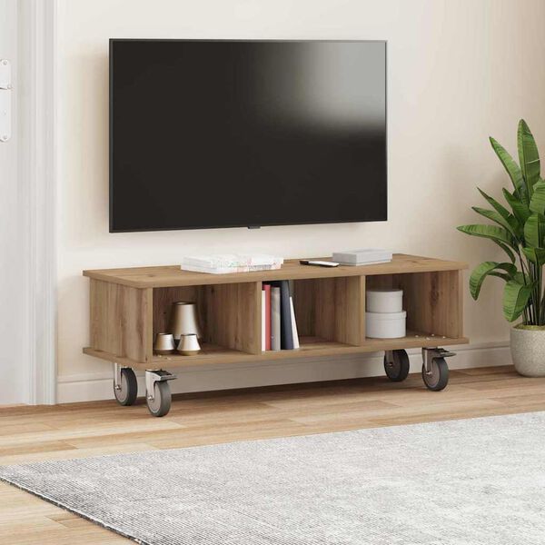 vidaXL Support TV Stejar Artizanal 100 x 35 x 35 cm Lemn compozit
