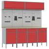 vidaXL Set de dulapuri de lucru cu sertar cu depozitare 10 pcs Roșu