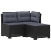 vidaXL Sofa de grădină cu 3 locuri, cu perne, aspect de rattan PP