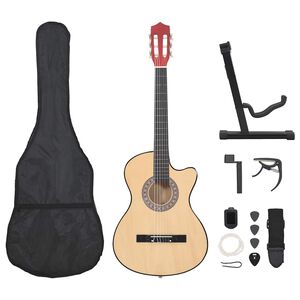 vidaXL Set chitară acustică occidentală 12 piese, cu 6 corzi, 38"