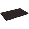 vidaXL Blat de baie, maro &icirc;nchis, 80x50x(2-4) cm, lemn masiv tratat