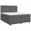 vidaXL Pat boxspring cu saltea Gri &icirc;nchis 160 x 200 cm Țesătură