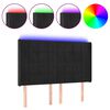 vidaXL Tăblie de pat cu LED, negru, 147x16x118/128 cm, catifea
