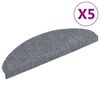 vidaXL Covorașe pentru scări autoadezive, 5 buc., 65x21x4 cm, gri deschis, semirotunde, mari