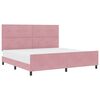 vidaXL Pat cu arcuri cu headboard Roz 200 x 200 cm Catifea