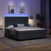 vidaXL Pat cu arc LED cu headboard Gri &icirc;nchis și alb 180 x 200 cm
