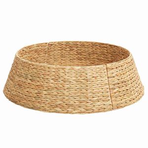 vidaXL Guler pentru Pomul de Crăciun Rotund Maro 90 x 90 x 28 cm