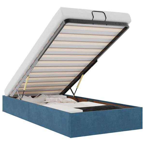 vidaXL Cadru de pat otoman fără saltea Albastru &icirc;nchis catifea