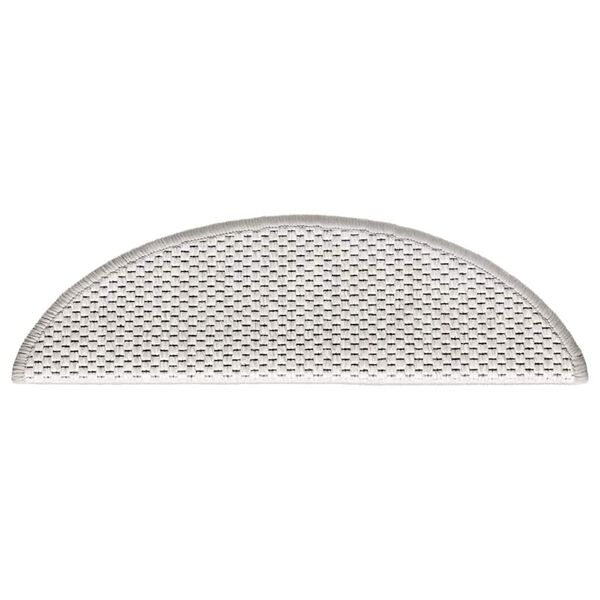 vidaXL Covoraș scări autoadeziv aspect sisal 15 buc. platină 56x17x3cm