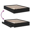 vidaXL Cadru de pat cu sertare, negru, 140x190 cm, lemn prelucrat