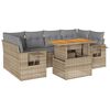 vidaXL Set canapele de grădină, 7 piese, cu perne, bej, poliratan