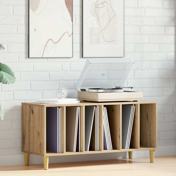 vidaXL Dulap de discuri stejar artizanal, 100x38x48 cm, lemn prelucrat