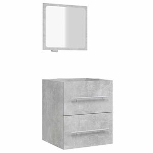 vidaXL Dulap de baie cu oglindă, gri beton, 41x38,5x48 cm