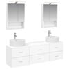 vidaXL Set de mobilier pentru baie 5 pcs Alb Lemn prelucrat și sticlă