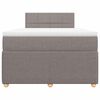vidaXL Pat box spring cu saltea, gri taupe, 120x200 cm, textil