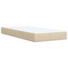 vidaXL Pat box spring cu saltea, crem, 80x200 cm, textil