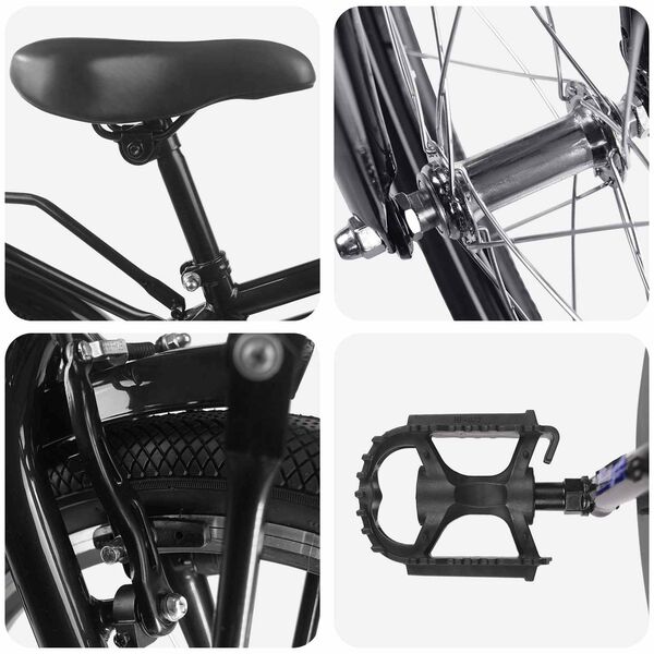 vidaXL Bicicletă pentru Copii 18 Inci pentru 5-7 ani Negru