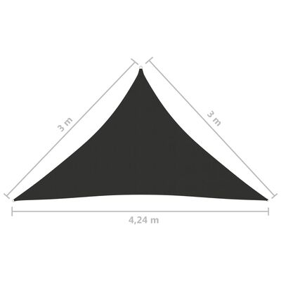 vidaXL Parasolar, antracit, 3x3x4,24 m, țesătură oxford, triunghiular