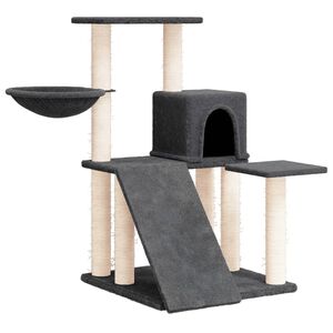 vidaXL Ansamblu pisici cu st&acirc;lpi din funie sisal, gri &icirc;nchis, 82 cm