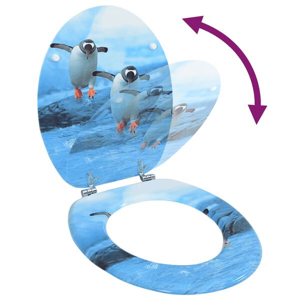 vidaXL Capac WC, MDF, model pinguini