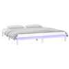 vidaXL Cadru de pat LED Super King Size, alb, 180x200 cm, lemn masiv