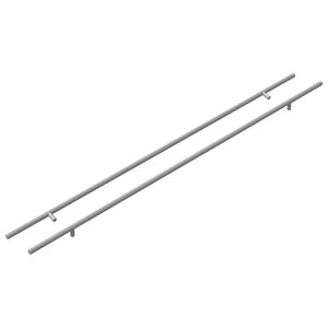 vidaXL M&acirc;ner pentru Dulap 2 buc. Argintiu 900 mm Oţel inoxidabil