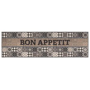 vidaXL Covor de bucătărie Gri poftă bună 150 x 45 cm 100% Poliamidă