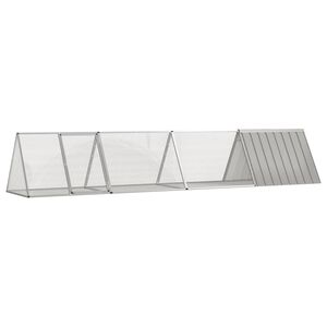 vidaXL Cușcă pentru iepuri, gri, 403,5x80,5x71 cm, oțel galvanizat