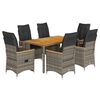 vidaXL Set mobilier de grădină cu perne, 7 piese, gri, poliratan
