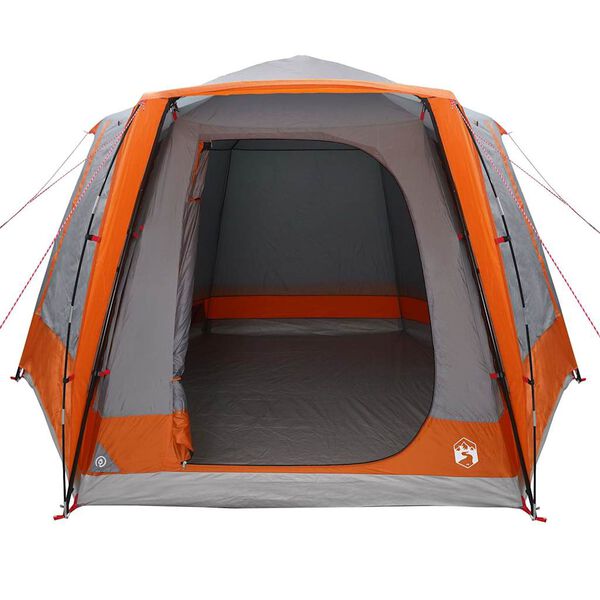 vidaXL Cort de Camping Gri și portocaliu 420 x 420 x 227 cm Poliester