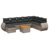 vidaXL Set canapele de grădină, 9 piese, cu perne, gri, poliratan